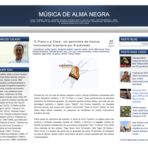 Música de Alma Negra - Carlos Calado 2 (O piano brasileiro)
